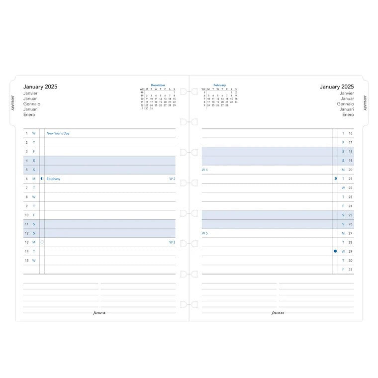 Filofax Hervulbaar Notitieboek A5 Maandplanner 2025 - 24Papershop