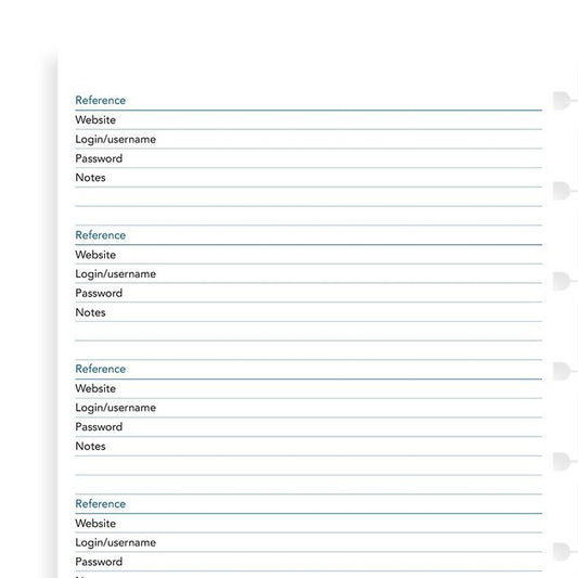 Filofax Hervulbare Notitieboek A6 Navulling Password - 24Papershop