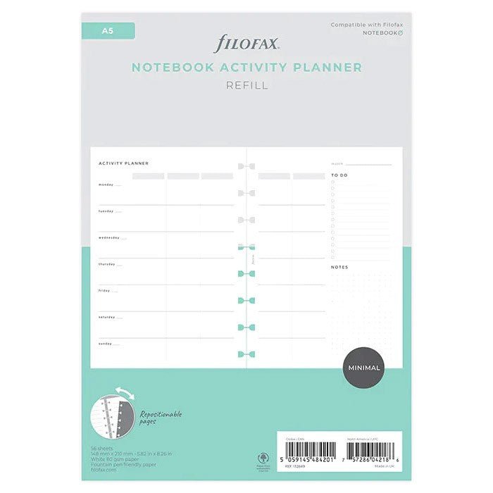 Filofax Hervulbare Notitieboek Navulling A5 - Activity Planner - 24Papershop