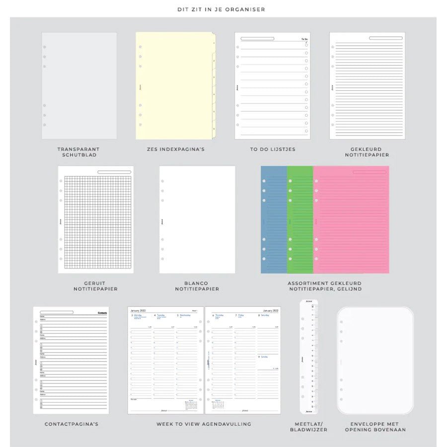 Filofax Organiser A5 Domino - Seagrass - 24Papershop