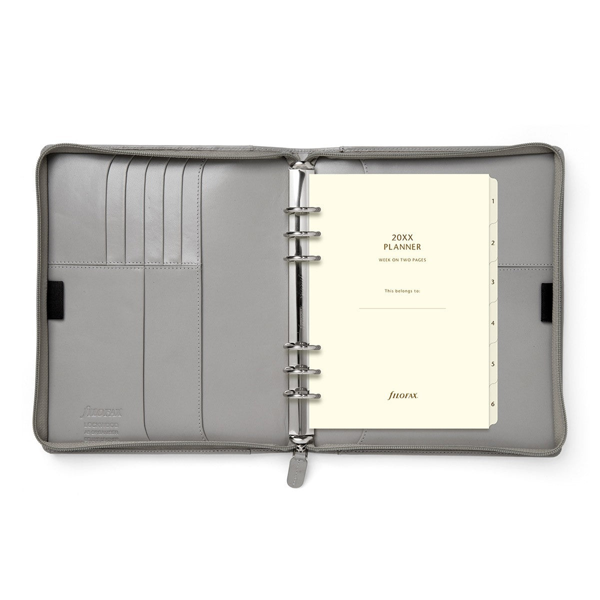 Filofax Organiser A5 Lockwood Zip - Concrete - 24Papershop