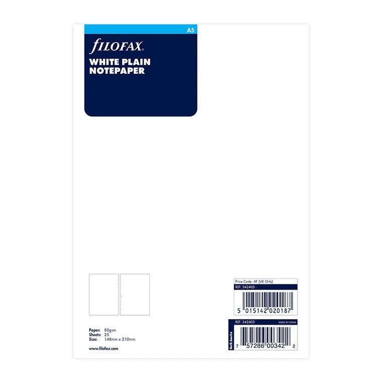 Filofax Organiser & Clipbook Navulling A5 - Blanco - 24Papershop