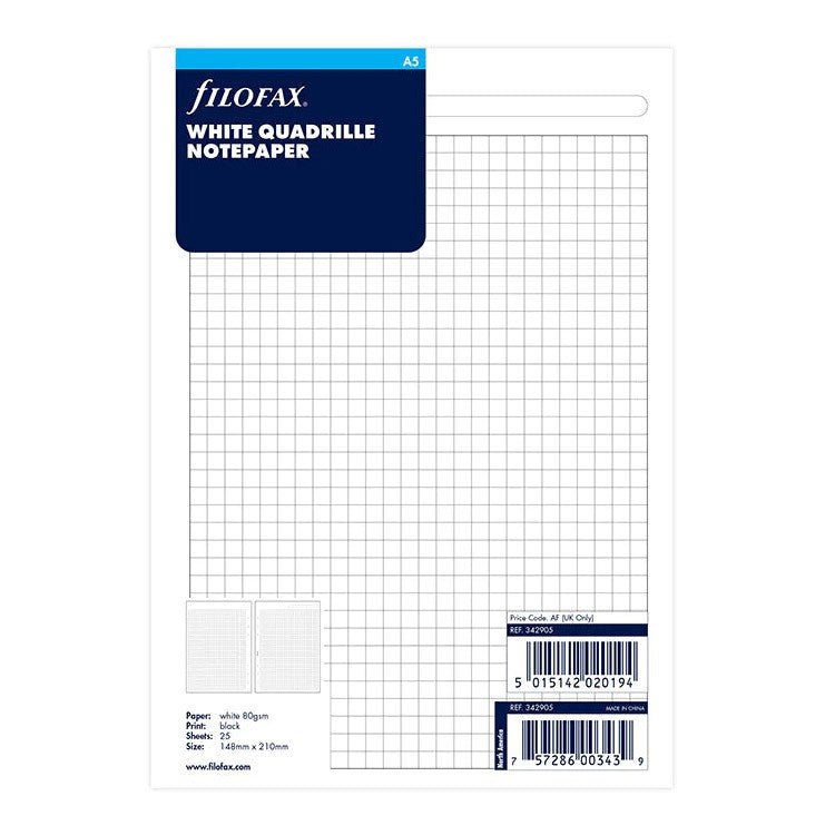 Filofax Organiser & Clipbook Navulling A5 - Geruit - 24Papershop