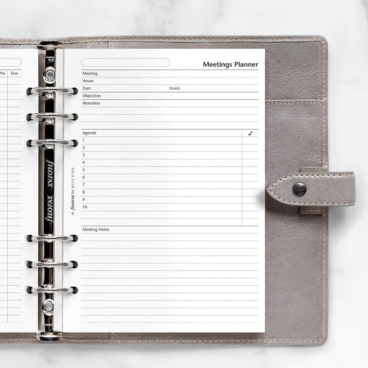 Filofax Organiser & Clipbook Navulling A5 - Meetings Planner - 24Papershop