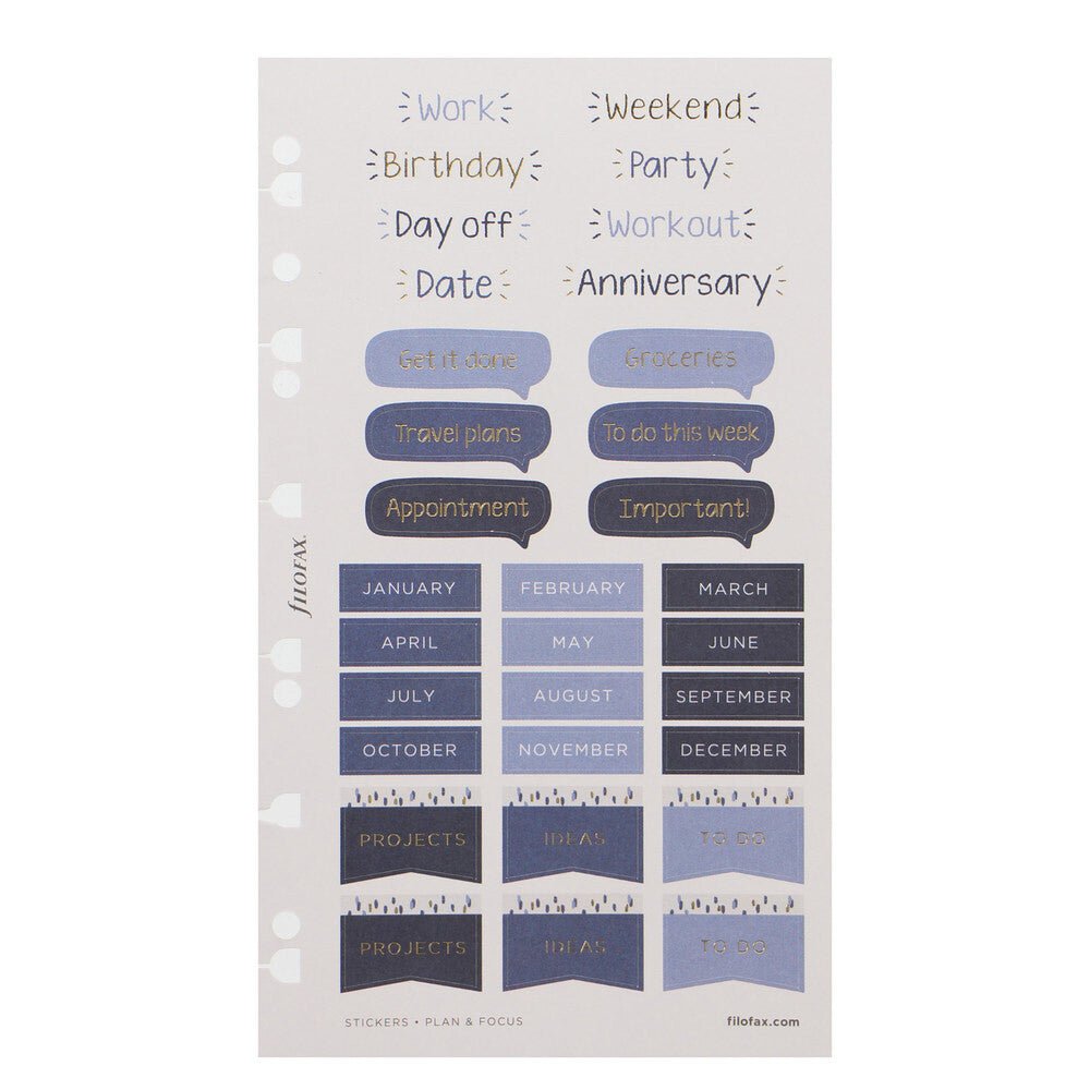 Filofax Stickers - Indigo - 24Papershop