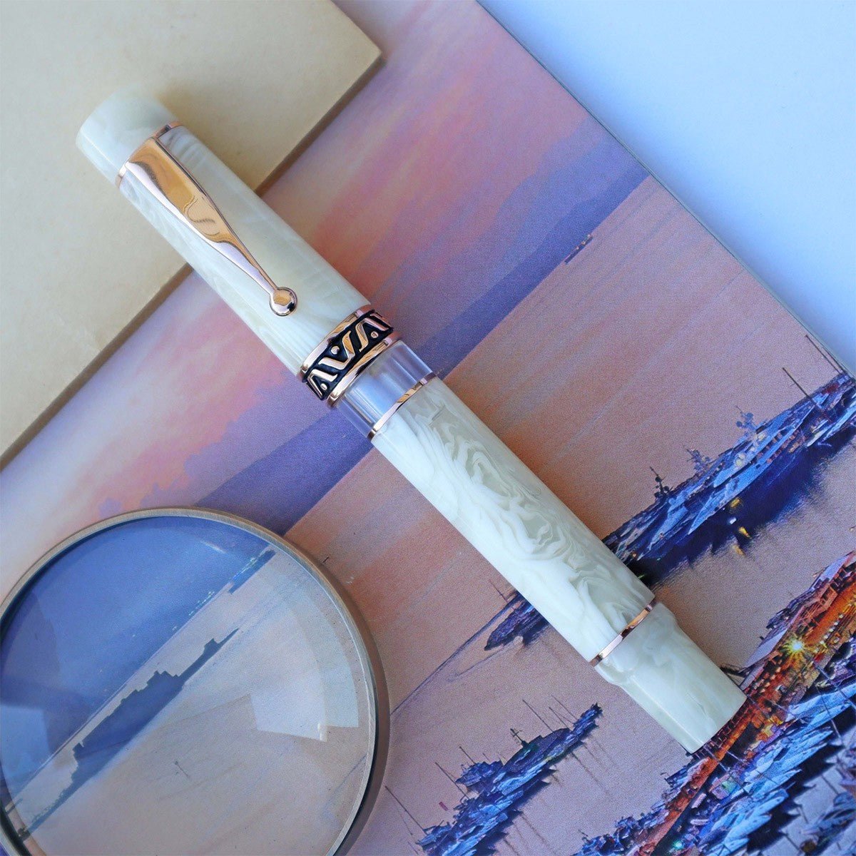 Gioia Bellavista Fountain Pen RGT - Ivory - 24Papershop