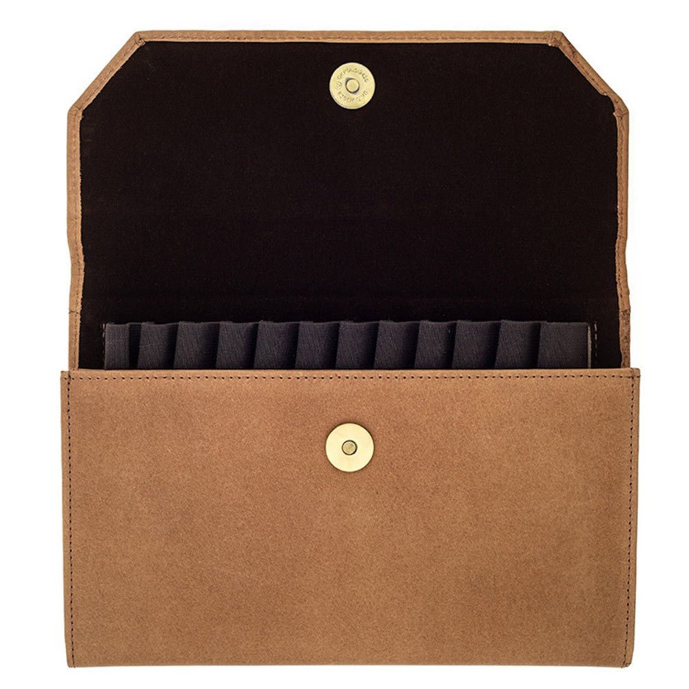 Girologio 12 Pen Folio - Saddle Brown - 24Papershop