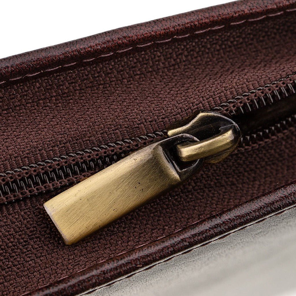 Girologio 12 Zip Pen Case - Oxblood - 24Papershop