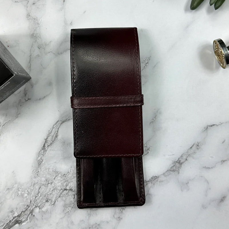 Girologio 3 Pen Case - Oxblood - 24Papershop