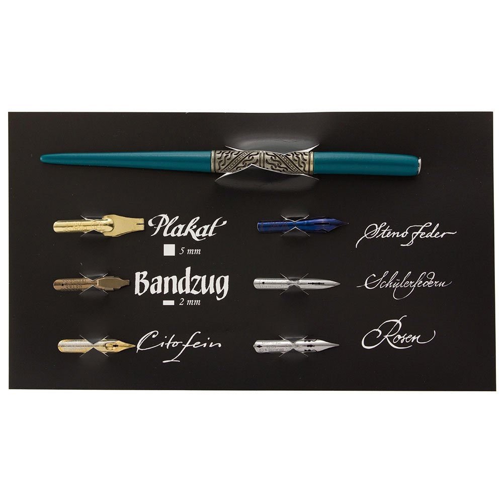 J. Herbin Calligraphy set penhouder met 6 verschillende penpunten - 24Papershop