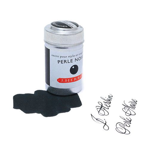 J. Herbin inktpatronen (6 stuks) - Perle des Encres Noire - 24Papershop