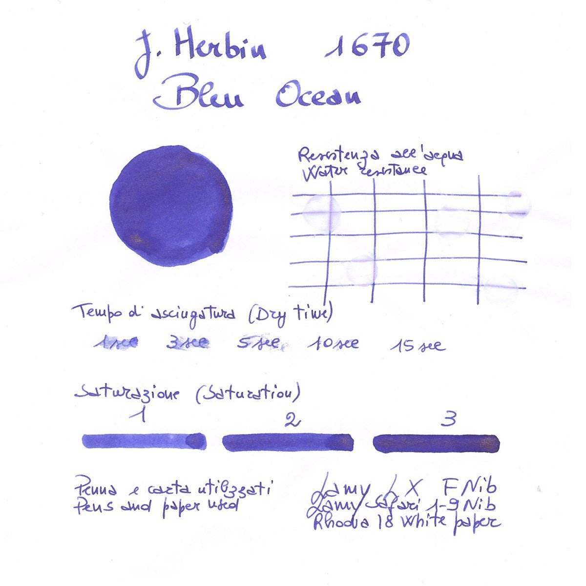 J. Herbin Inktpot 15ml - 1670 - Blue Ocean - 24Papershop