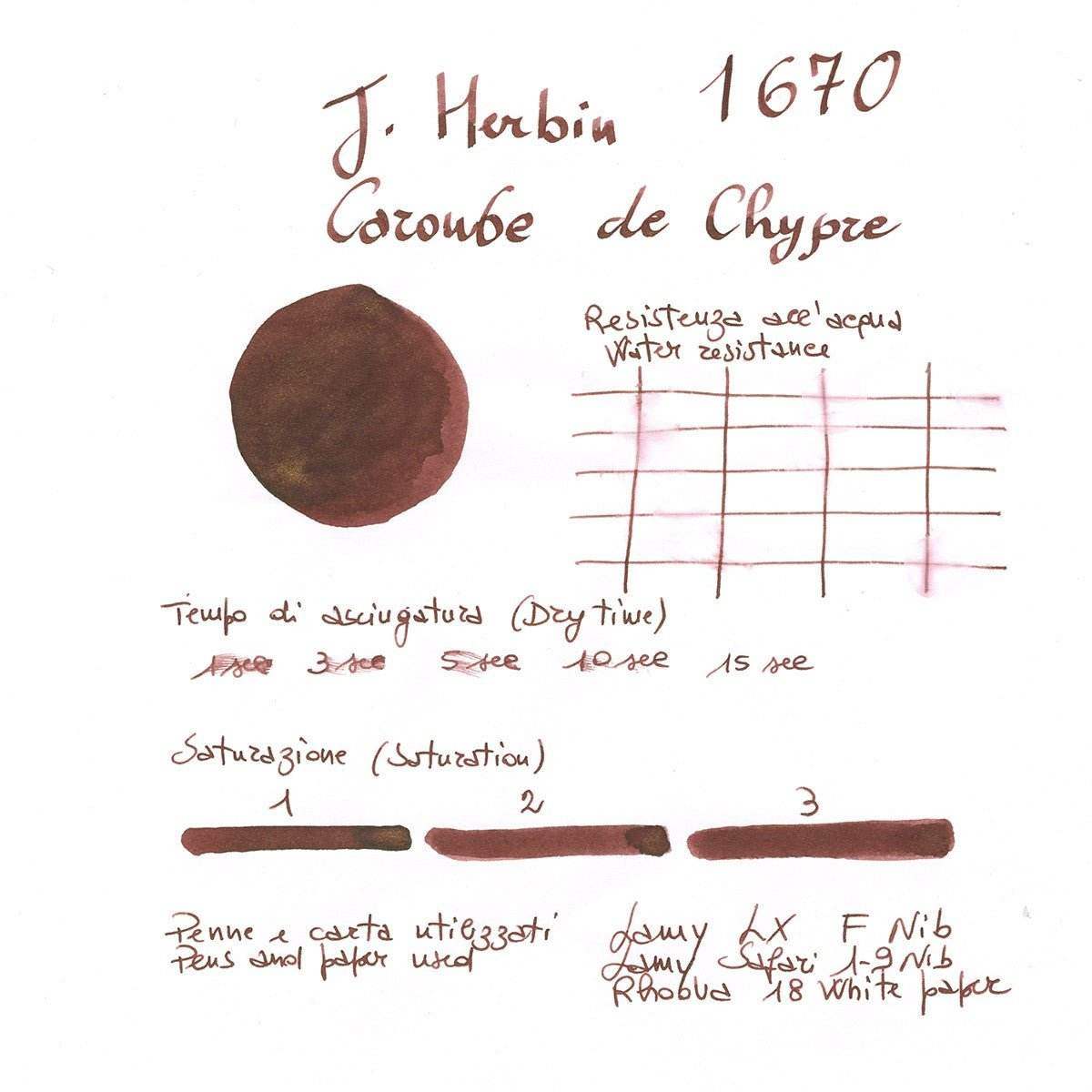 J. Herbin Inktpot 15ml - 1670 - Caroube de Chypre - 24Papershop
