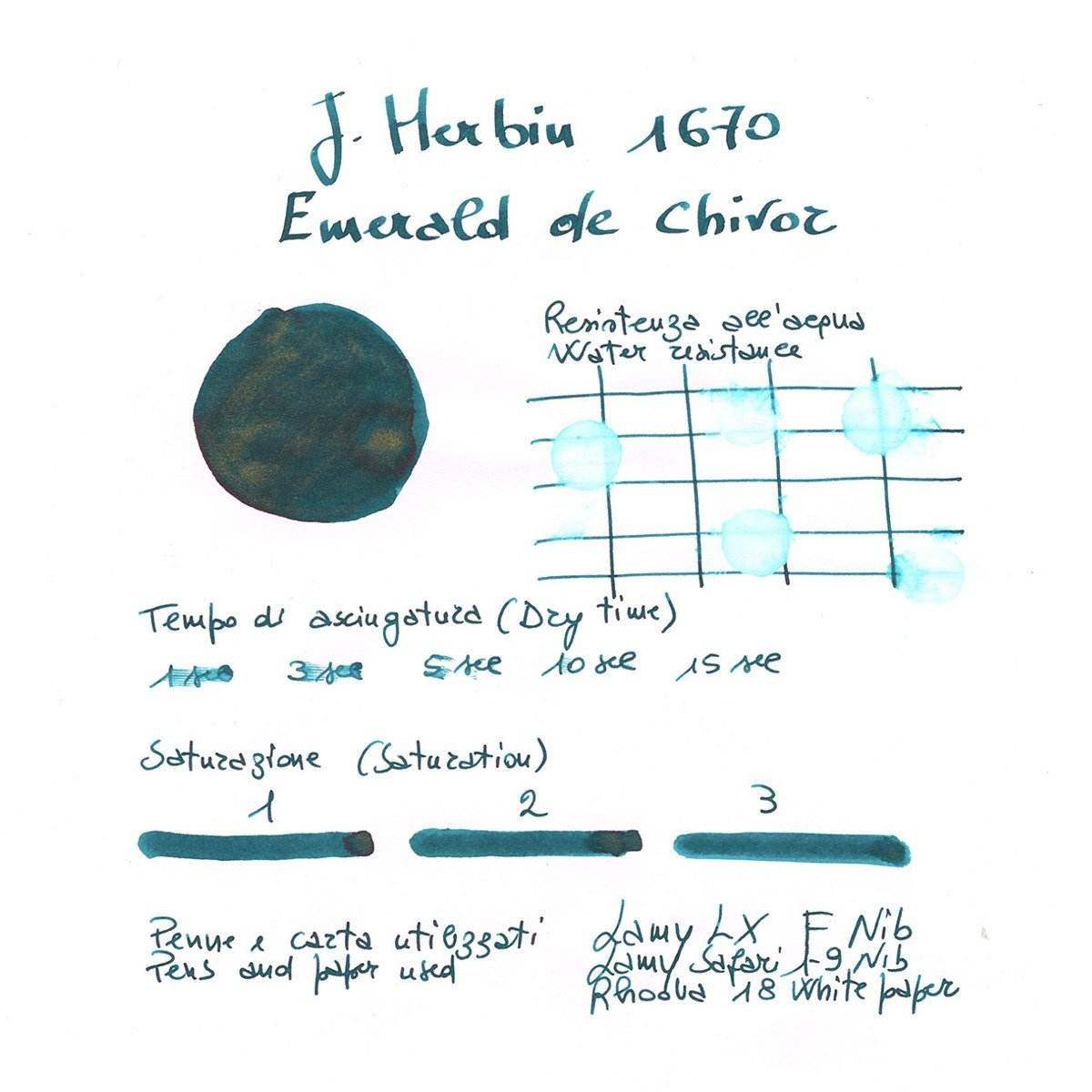 J. Herbin Inktpot 15ml - 1670 - Emerald de Chivor - 24Papershop