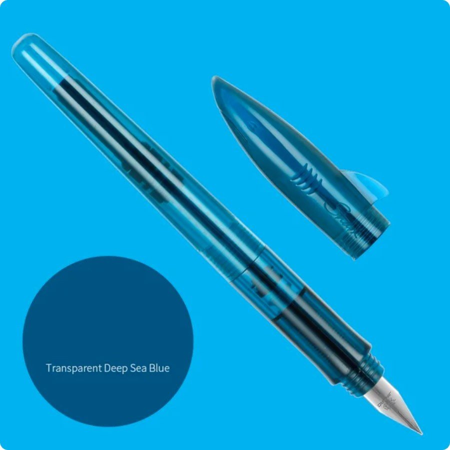 Jinhao Shark Fountain Pen - Transparent Deep Sea Blue - 24Papershop