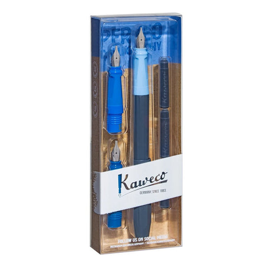 Kaweco Perkeo Kalligrafie Set - Blauw - 24Papershop