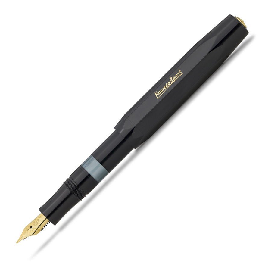 Kaweco Piston Sport Sport Vulpen Black - Bold - 24Papershop