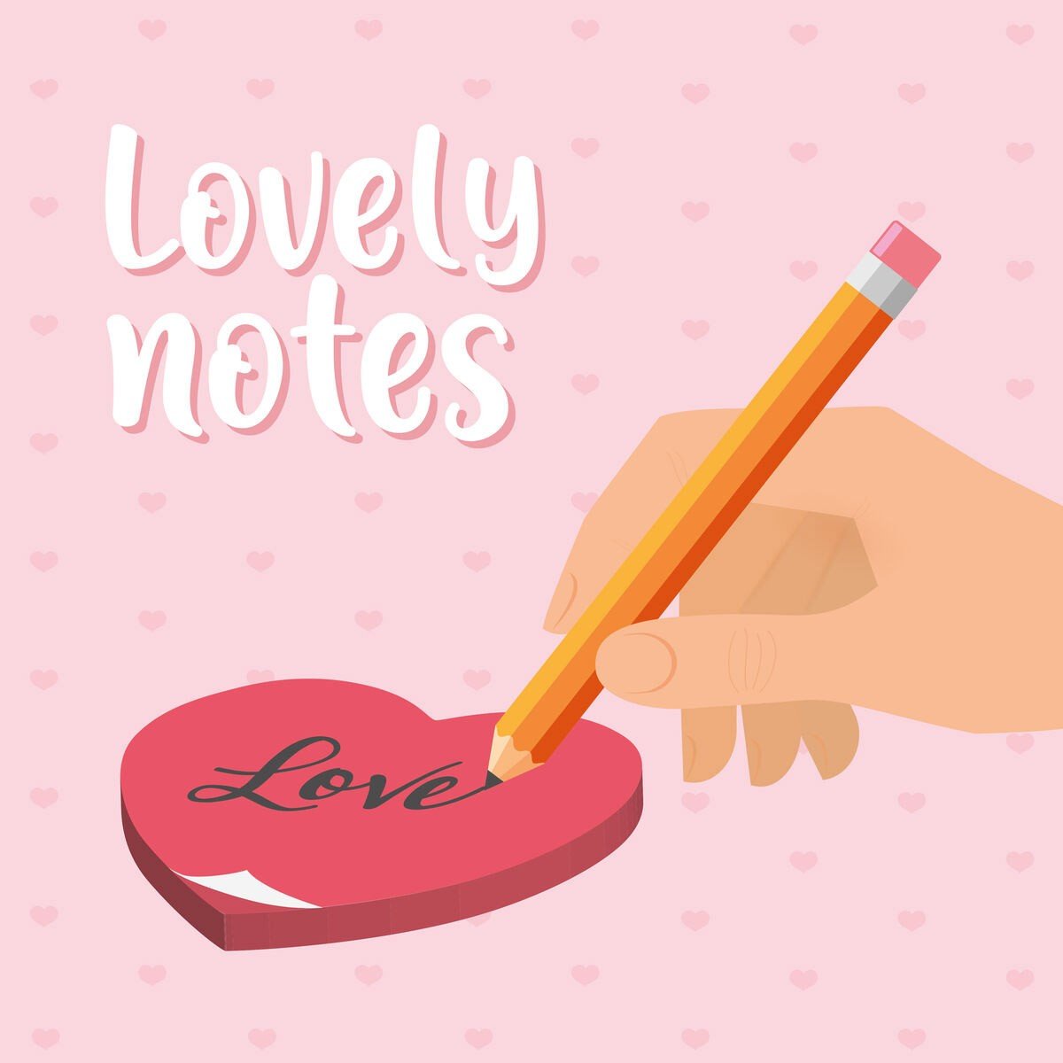 Legami Adhesive Notepad - Lovely Notes Hearts - 24Papershop