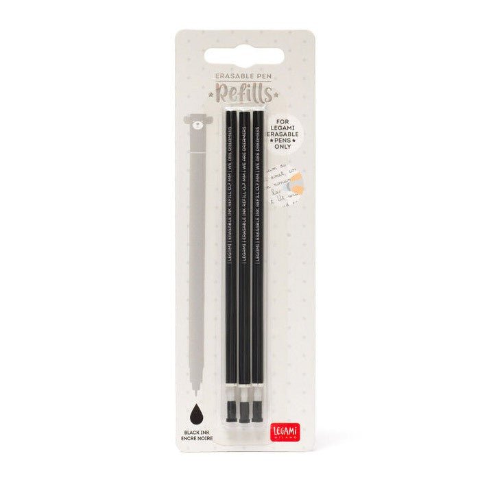 Legami Erasable Pen Navulling - Black - 24Papershop