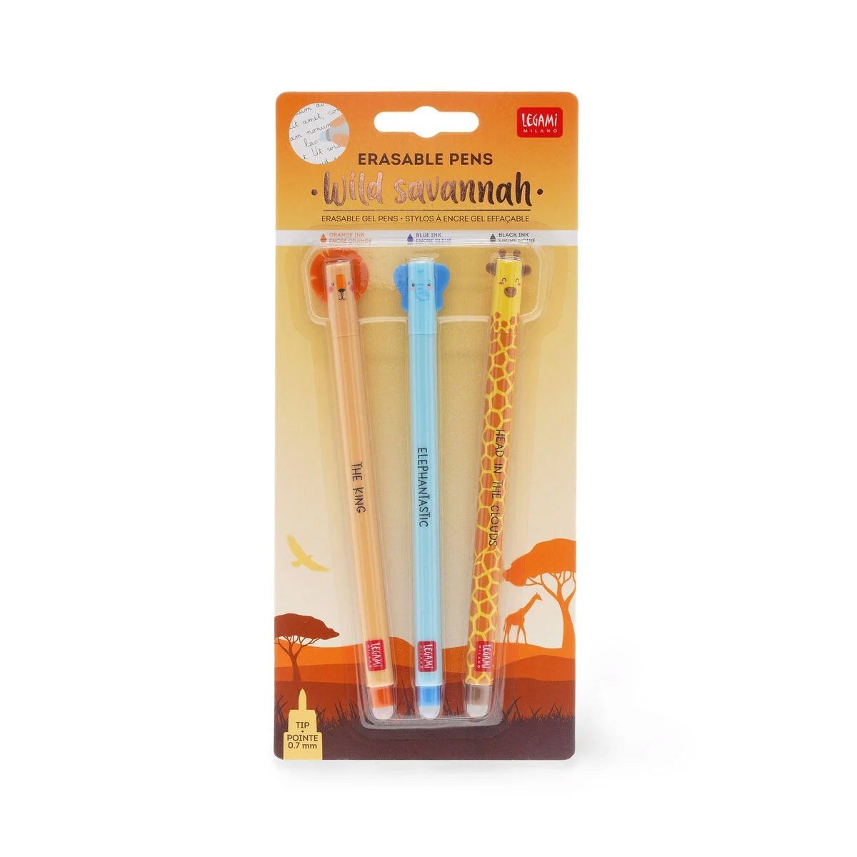 Legami Erasable Pen - Set van 3 - Wild Savannah - 24Papershop