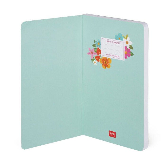 Legami Notitieboek Medium Happy Flowers - Gelinieerd - 24Papershop