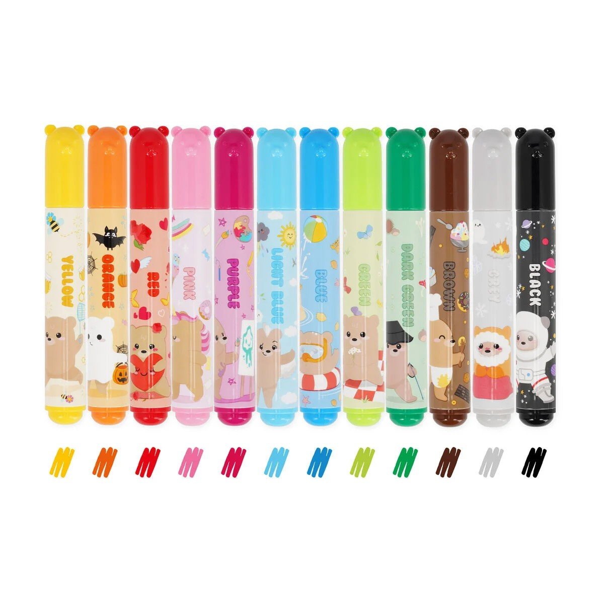 Legami Set of 12 Markers - Teddy Friends - 24Papershop