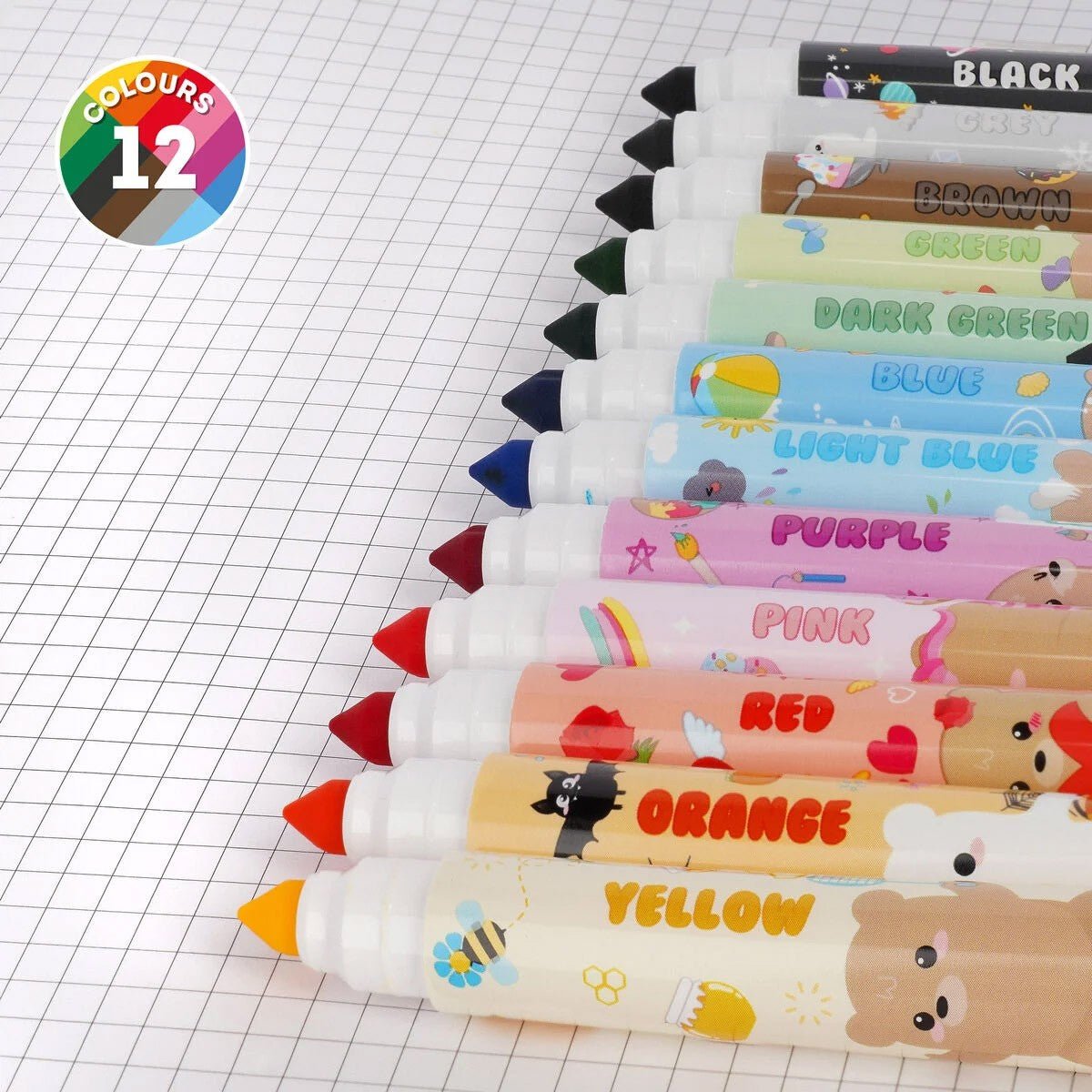 Legami Set of 12 Markers - Teddy Friends - 24Papershop