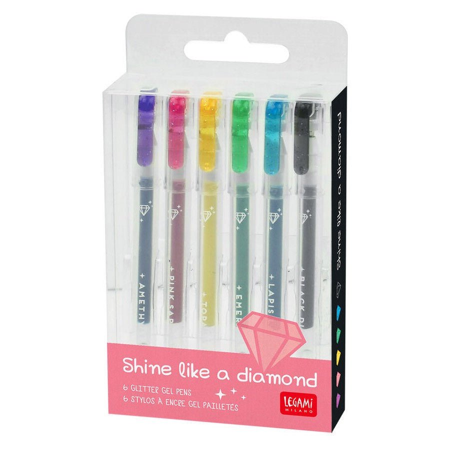 Legami Set of 6 Glitter Mini Gel Pens - 24Papershop