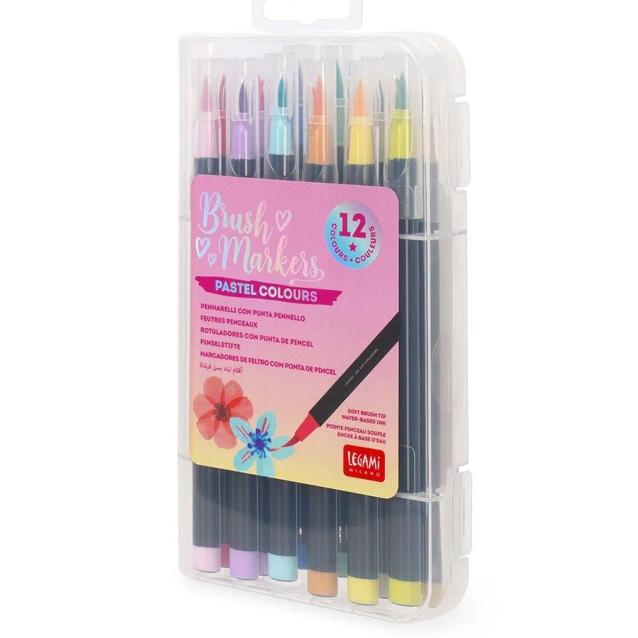 Legami Set van 12 Brush Markers - Pastel - 24Papershop