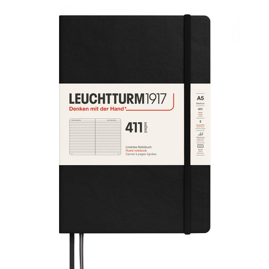 Leuchtturm1917 Medium A5 Notitieboek 411 Black - Gelinieerd