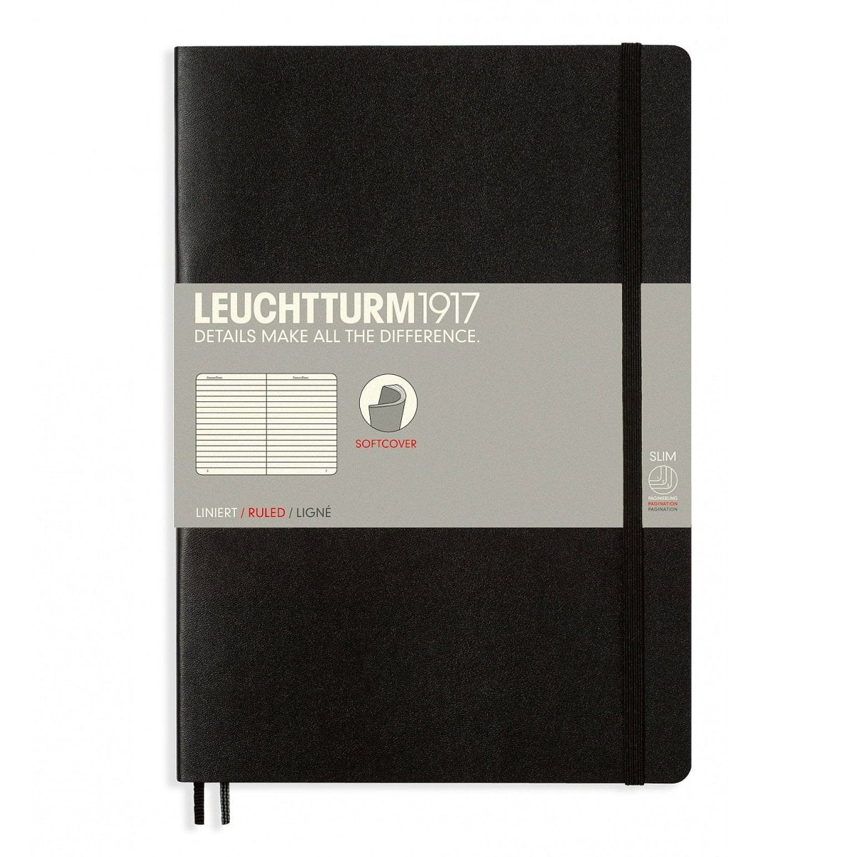 Leuchtturm1917 Composition B5 Notitieboek Black - Gelinieerd - 24Papershop