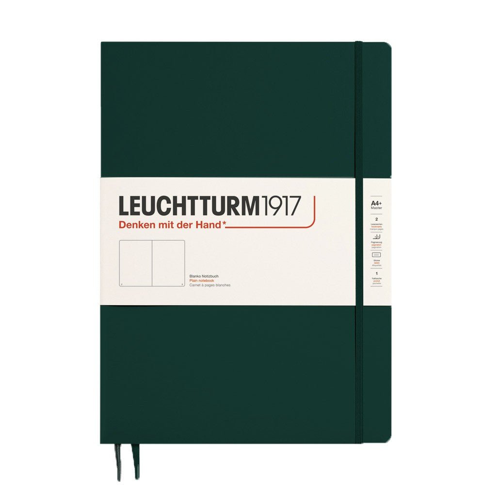 Leuchtturm1917 Master Slim A4+ Notitieboek Forest Green - Blanco - 24Papershop