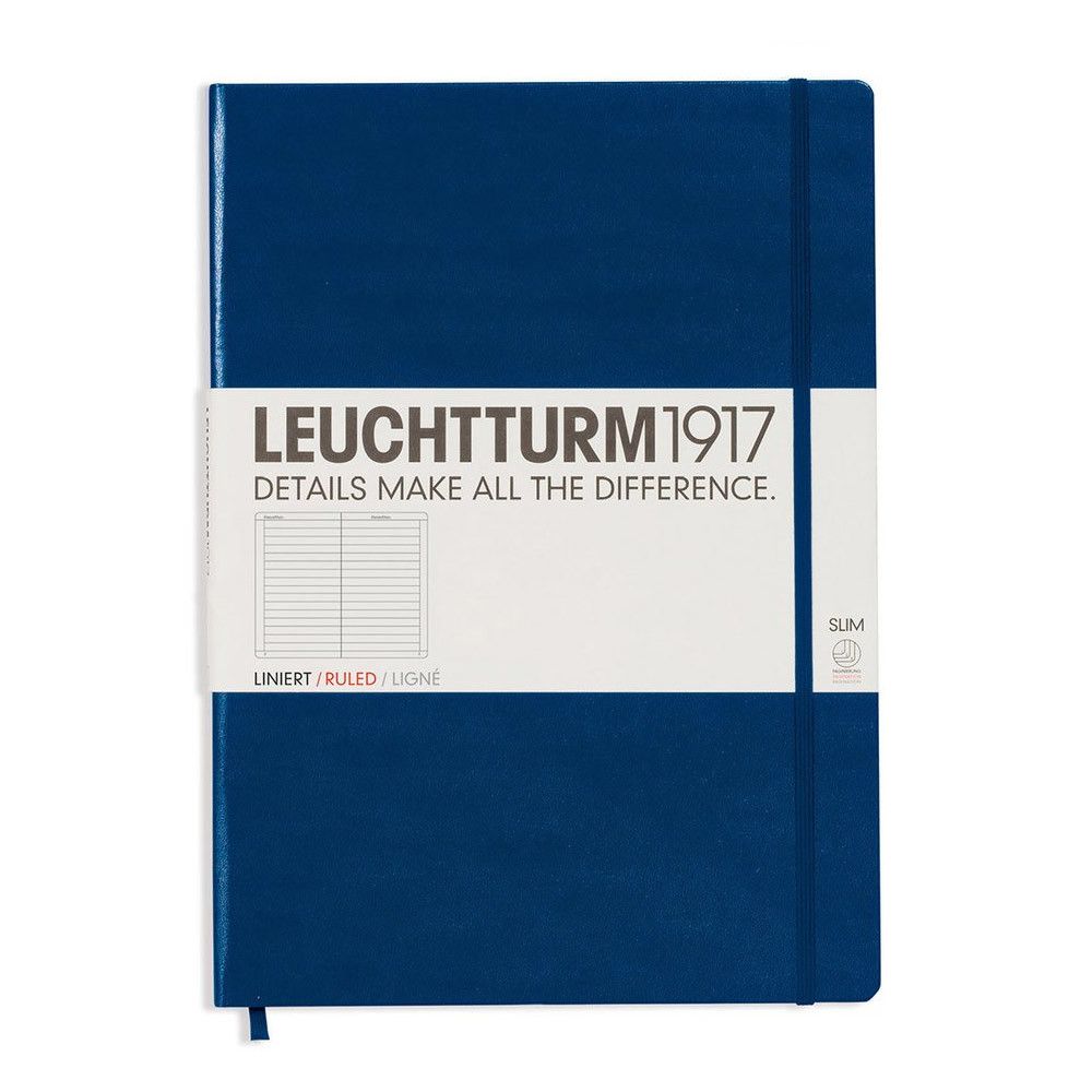 Leuchtturm1917 Master Slim A4+ Notitieboek Navy - Gelinieerd - 24Papershop