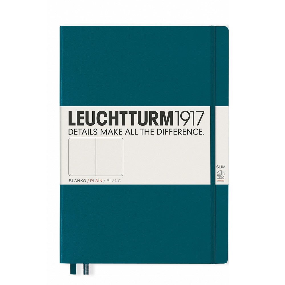 Leuchtturm1917 Master Slim A4+ Notitieboek Pacific Green - Ongelinieerd - 24Papershop