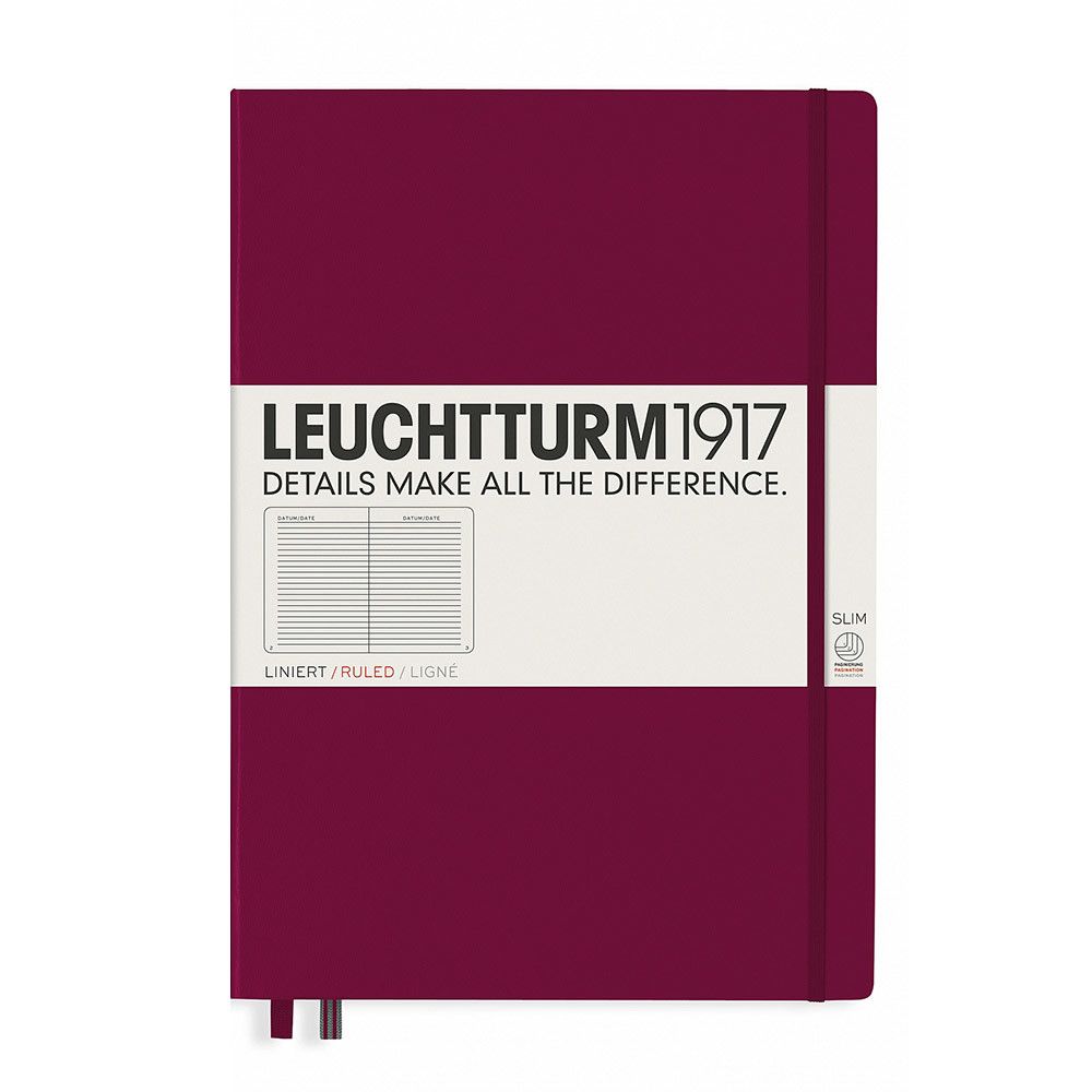 Leuchtturm1917 Master Slim A4+ Notitieboek Port Red - Gelinieerd - 24Papershop