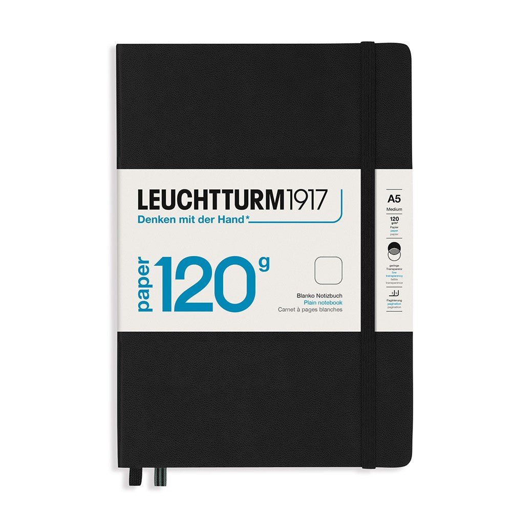 Leuchtturm1917 Medium A5 Notitieboek Black 120g - Blanco - 24Papershop