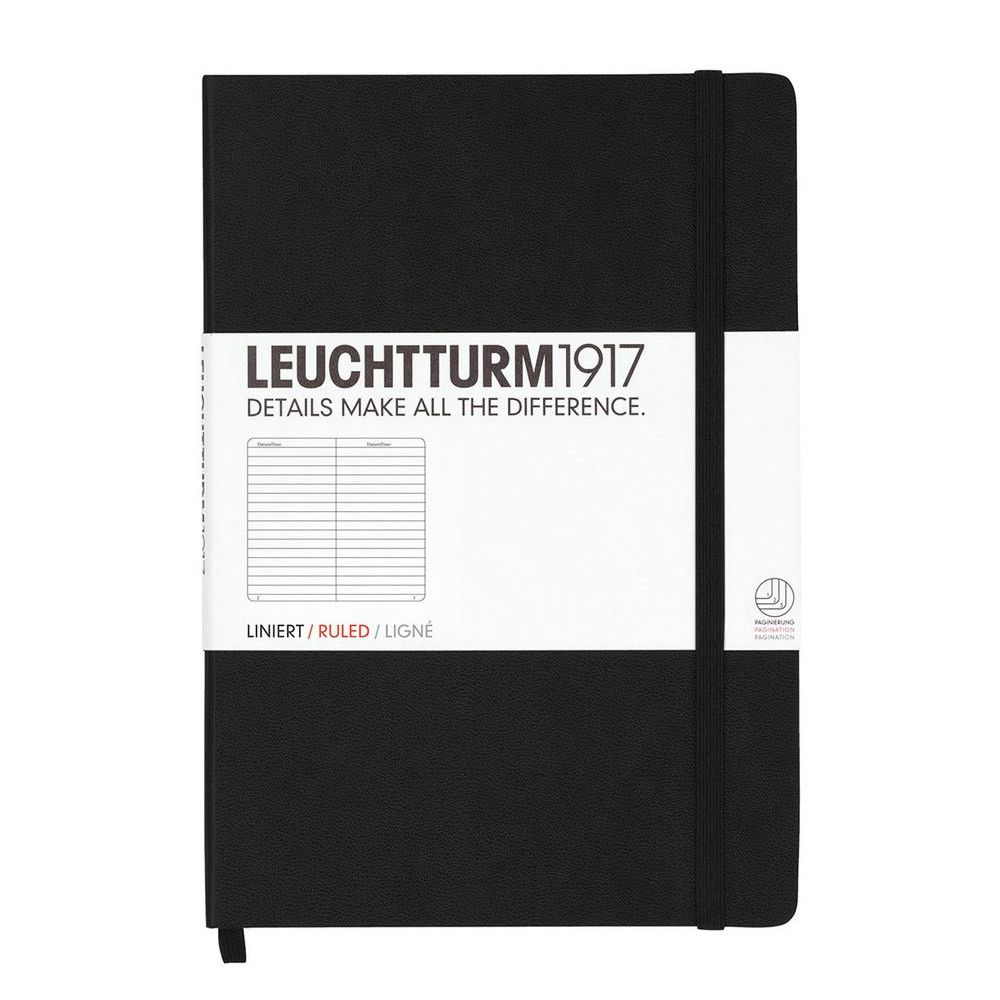 Leuchtturm1917 Medium A5 Notitieboek Black - Gelinieerd - 24Papershop