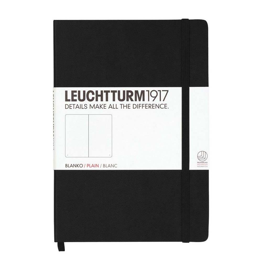 Leuchtturm1917 Medium A5 Notitieboek Black - Ongelinieerd - 24Papershop