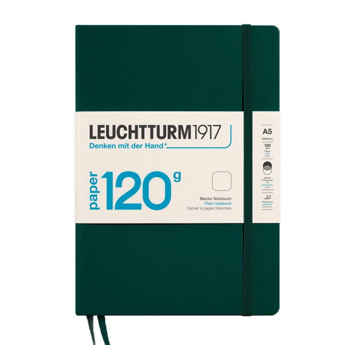 Leuchtturm1917 Medium A5 Notitieboek Forest Green 120g - Blanco - 24Papershop