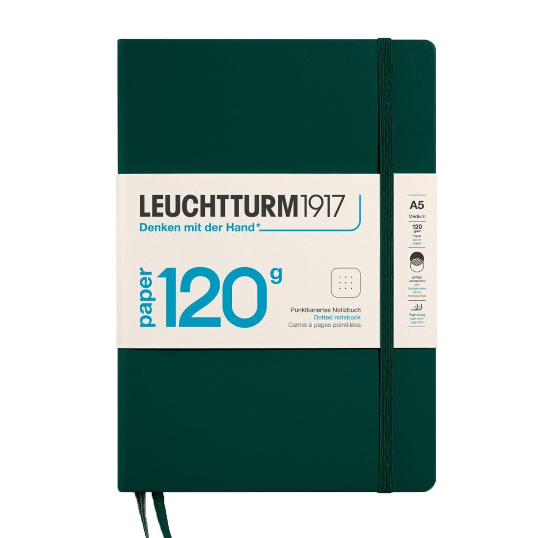 Leuchtturm1917 Medium A5 Notitieboek Forest Green 120g - Dotted - 24Papershop