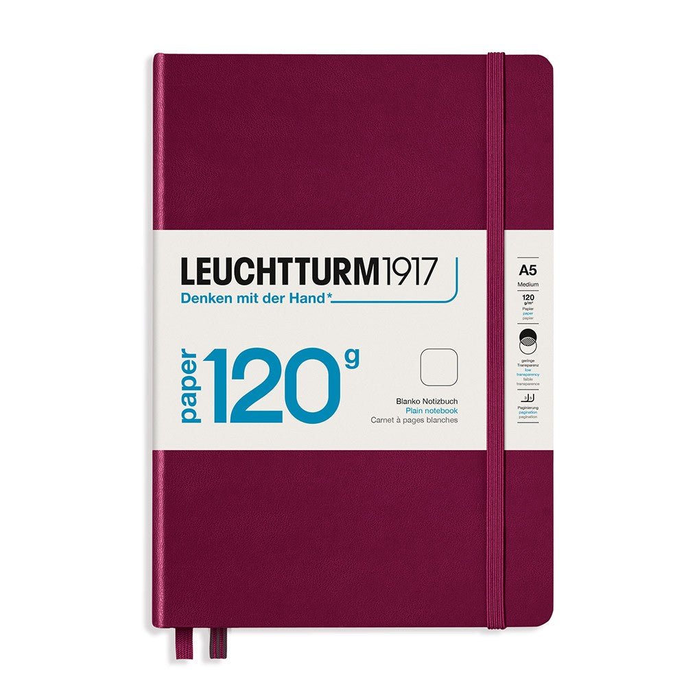 Leuchtturm1917 Medium A5 Notitieboek Port Red 120g - Blanco - 24Papershop