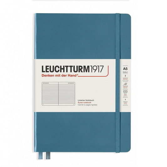 Leuchtturm1917 Medium A5 Notitieboek Rising Colours Stone Blue - Gelinieerd - 24Papershop