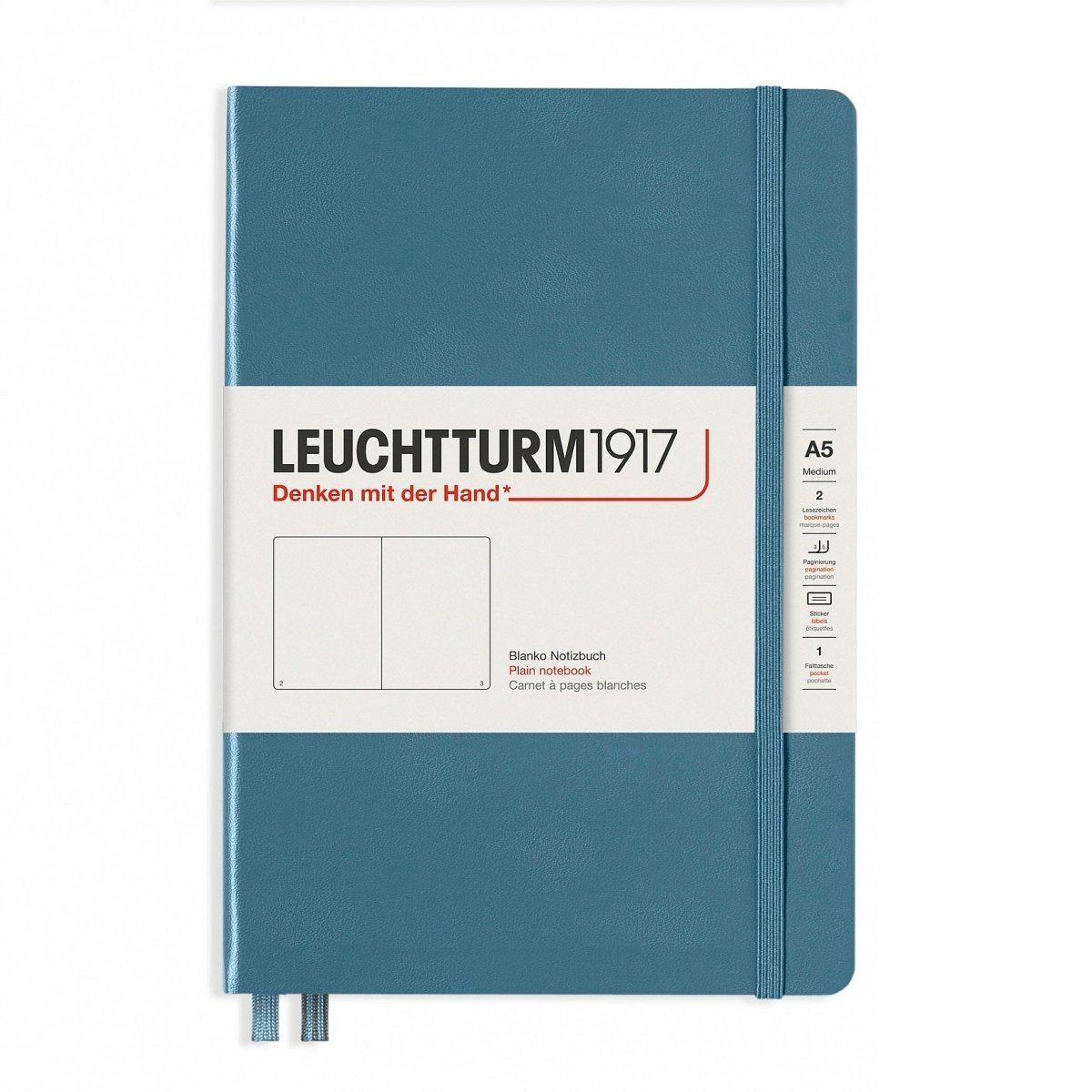 Leuchtturm1917 Medium A5 Notitieboek Rising Colours Stone Blue - Ongelinieerd - 24Papershop