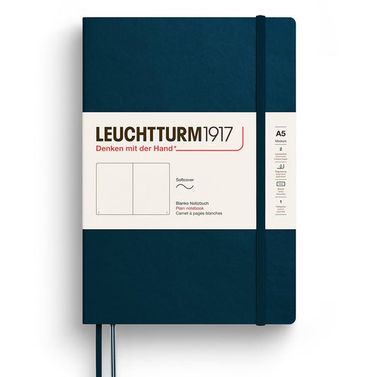 Leuchtturm1917 Medium A5 Notitieboek Soft Cover Deep Sea - Blanco - 24Papershop