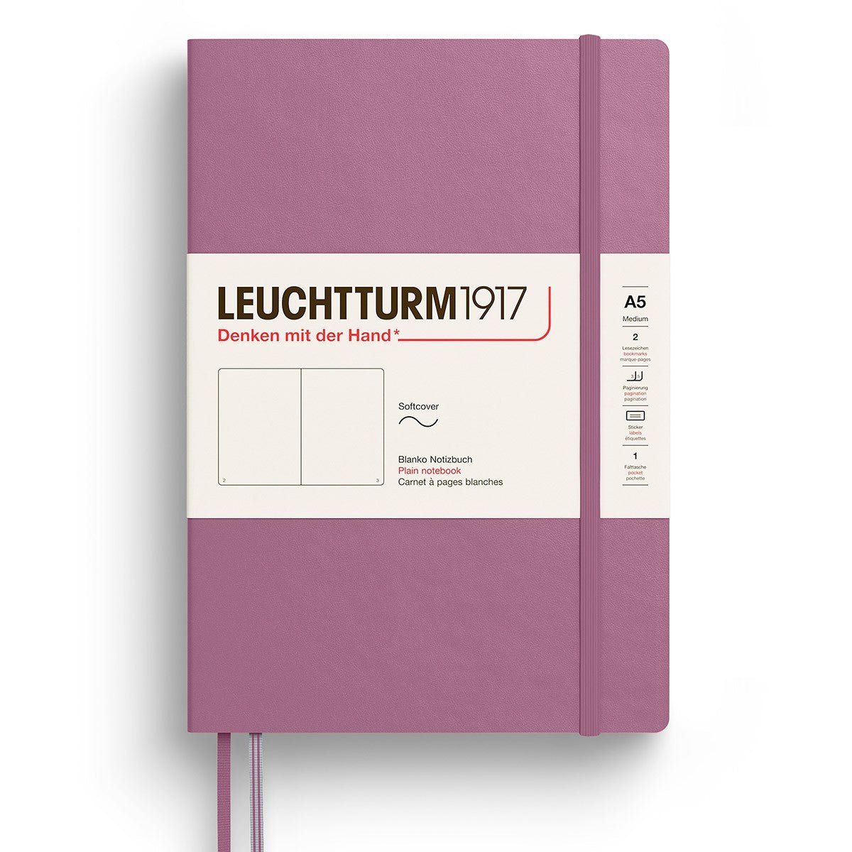 Leuchtturm1917 Medium A5 Notitieboek Soft Cover Dusty Rose - Blanco - 24Papershop