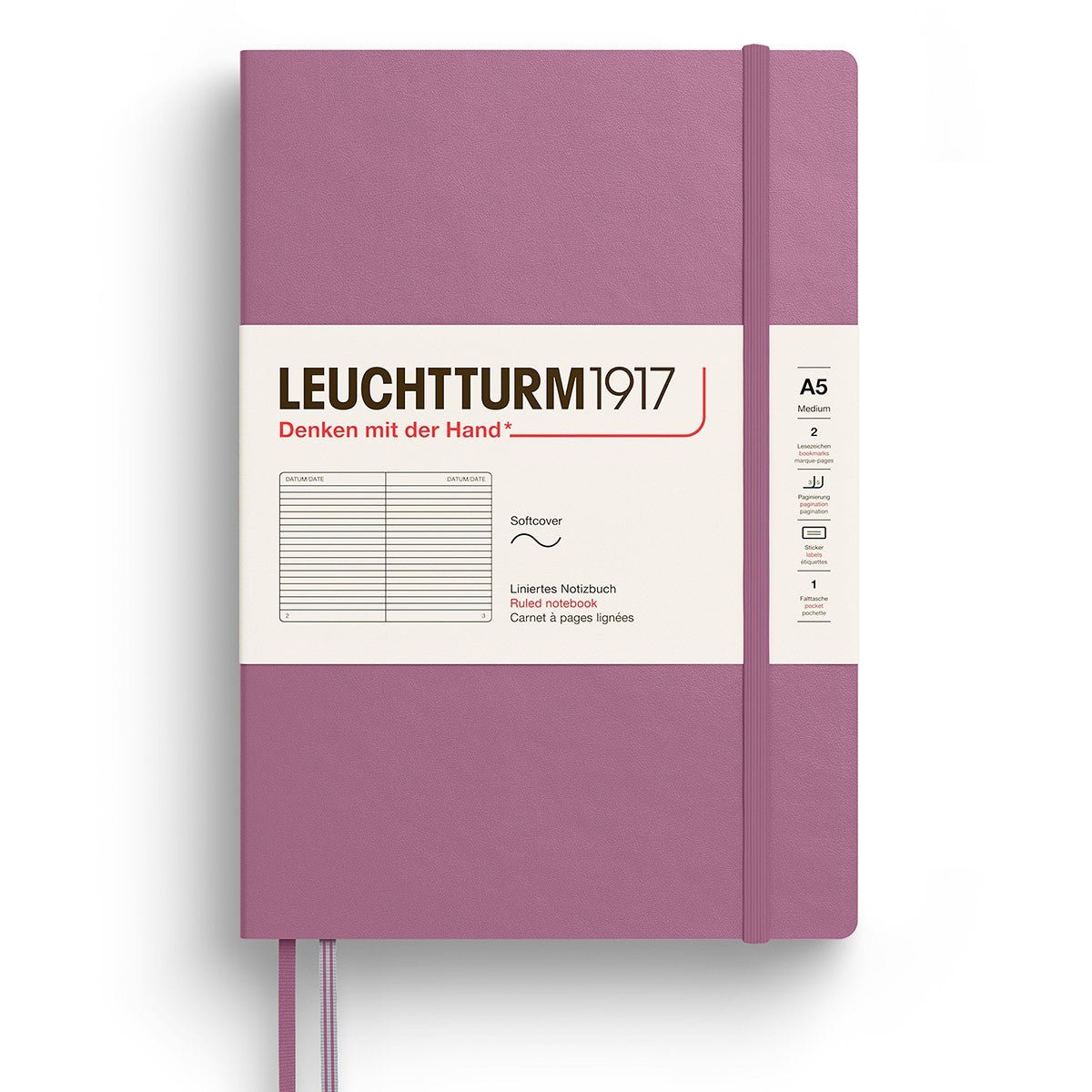 Leuchtturm1917 Medium A5 Notitieboek Soft Cover Dusty Rose - Gelinieerd - 24Papershop