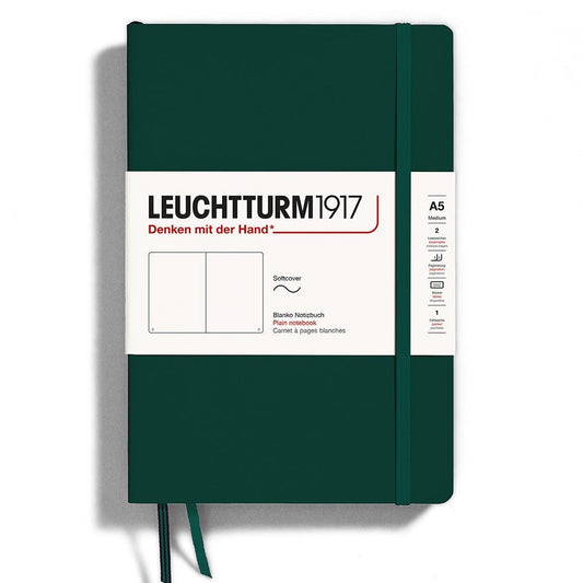 Leuchtturm1917 Medium A5 Notitieboek Soft Cover Forest Green - Blanco - 24Papershop