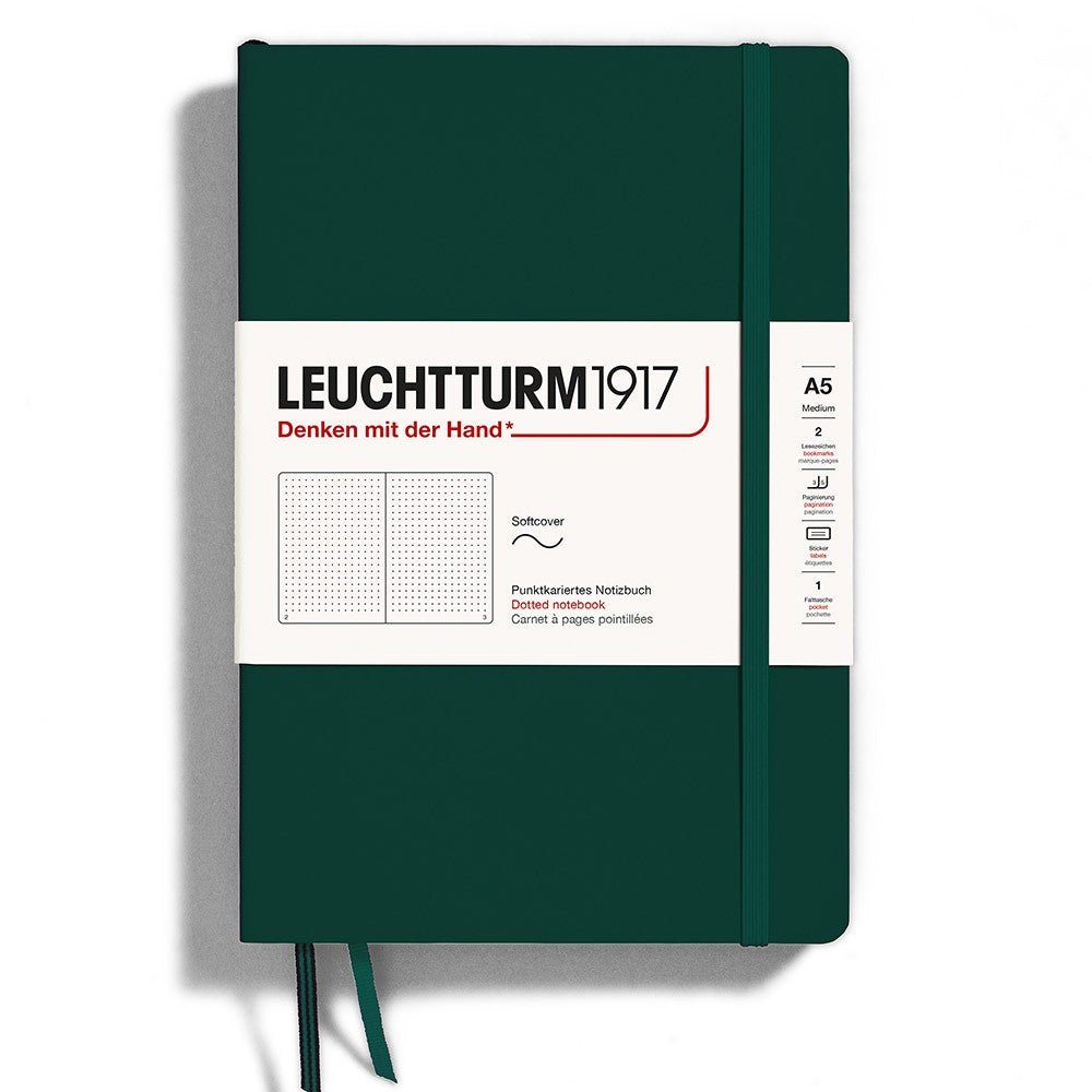 Leuchtturm1917 Medium A5 Notitieboek Soft Cover Forest Green - Dotted - 24Papershop