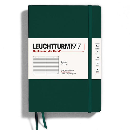 Leuchtturm1917 Medium A5 Notitieboek Soft Cover Forest Green - Gelinieerd - 24Papershop