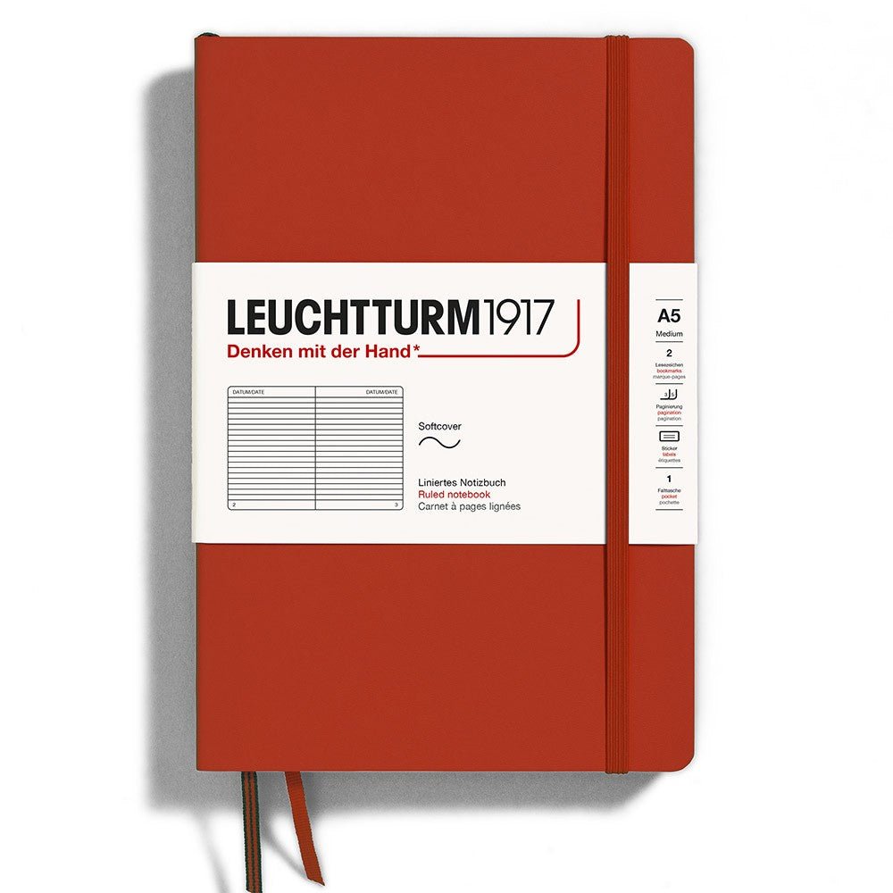 Leuchtturm1917 Medium A5 Notitieboek Soft Cover Fox Red - Gelinieerd - 24Papershop